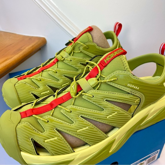 NWT Hoka Hopara Hiking Sandal Wet / Dry shoe in Dark Citron Luminary Green - Picture 4 of 16